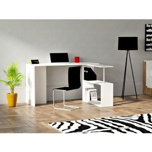 Rohový psací stůl CAYKO bílý vyobraziť