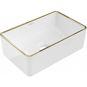 MEXEN - Nadia umývadlo na dosku 36 x 23, biela/zlatý rantl 21613605 vyobraziť