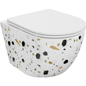 MEXEN - Lena Závesná WC misa vrátane sedátka s slow-slim, Duroplastu, biely kameň terrazo 30224096 vyobraziť