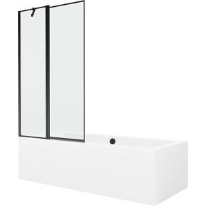 MEXEN/S - Cube obdĺžniková vaňa 180 x 80 cm s panelom + vaňová zástena 100, čierna vzor 550518080X9410117070 vyobraziť
