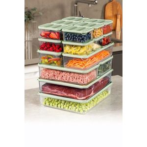 Sada 18 ks potravinových boxů ILLIE zelená vyobraziť