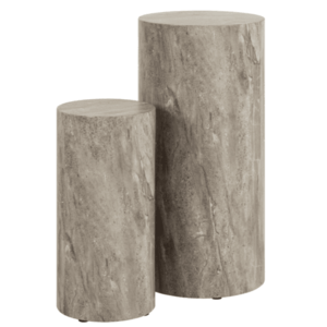 Sada 2 ks odkládacích stolků DICE šedý mramor vyobraziť