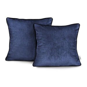 Sada 2 ks povlaků na polštáře AmeliaHome Velvet Piping 45x45 cm indigové vyobraziť