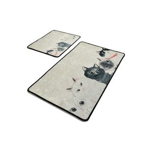 Sada 2 kusů koupelnových předložek Angry Cats béžová vyobraziť