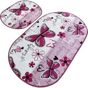 Sada 2 kusů koupelnových předložek Danous růžová vyobraziť