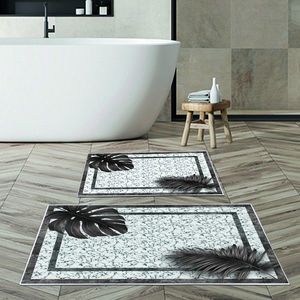 Sada 2 kusů koupelnových předložek FeatherLike černá/bílá vyobraziť