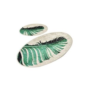 Sada 2 kusů koupelnových předložek Floret béžová/zelená vyobraziť