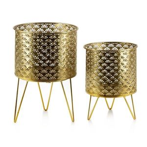 Sada 2 kvetináčov SWEN 20xh29, 5cm, 18xh23, 5cm zlatá vyobraziť