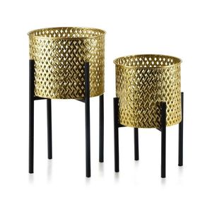 Sada 2 kvetináčov SWEN 20xh36, 5cm, 18xh29cm zlatá vyobraziť
