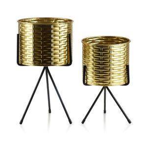 Sada 2 kvetináčov SWEN 20xh37cm, 18xh30cm zlatá vyobraziť