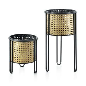 Sada 2 kvetináčov SWEN 20xh40cm, 18xh23cm čiernozlatá vyobraziť