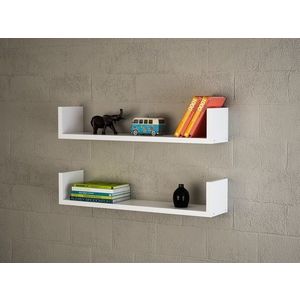 Sada 2 nástěnných polic IRIS bílá vyobraziť