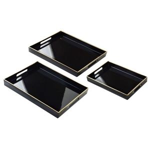 Sada 3 ks dekorativních podnosů ISALYN černá vyobraziť