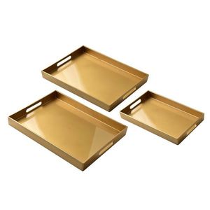 Sada 3 ks dekorativních podnosů ISALYN zlatá vyobraziť