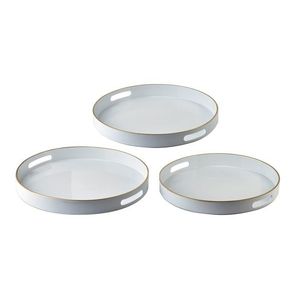 Sada 3 ks dekorativních podnosů Norema bílá vyobraziť