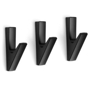 Sada 3 ks hliníkových háčků HARRY černá vyobraziť