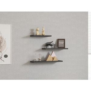 Sada 3 ks nástěnných polic LEILA antracitová vyobraziť