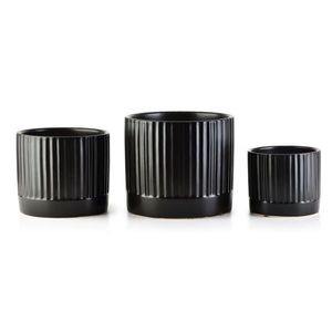 Sada 3 kvetináčov NEVI čierna vyobraziť