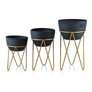 Sada 3 kvetináčov SWEN MOUSE šedo-zlatá vyobraziť