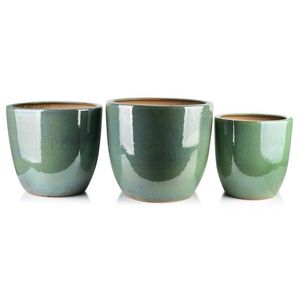 Sada 3 obalů na květináče s odtokem a zátkou Neva Marble zelená vyobraziť