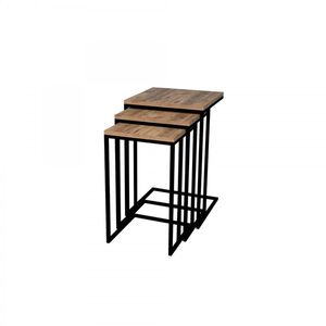 Sada 3 odkladacích stolíkov Stoli borovice atlantická/čierna vyobraziť