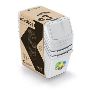 Sada 3 odpadkových košů Soorti 3 x 20 L popelavě šedá vyobraziť