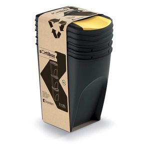 Sada 3 odpadkových košů Soorti 3 x 35 L černá vyobraziť