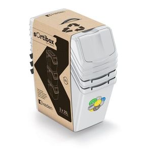 Sada 3 odpadkových košů Soorti II 3 x 25 L popelavě šedá vyobraziť