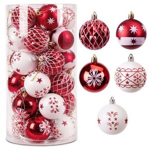 Sada 30 ks vánočních baněk SAPIN červená/bílá vyobraziť
