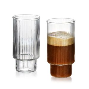 Sada 4 ks sklenic ELLA STRIPES 400 ml čirá vyobraziť