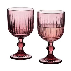 Sada 4 ks sklenic na stopce ELISE 350 ml fialová vyobraziť