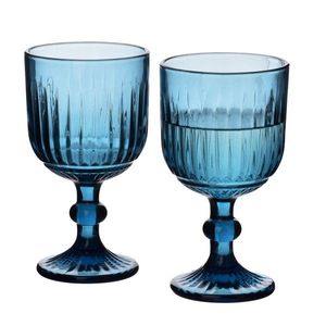 Sada 4 ks sklenic na stopce ELISE 350 ml modrá vyobraziť