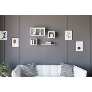 Sada 4 nástěnných polic BABI bílá vyobraziť