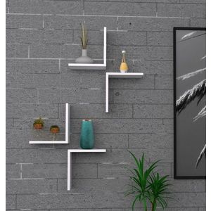 Sada 4 nástenných políc Face biela vyobraziť