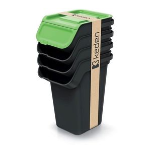 Sada 4 odpadkových košů KADDI s filtrem 4 x 25 L černá vyobraziť