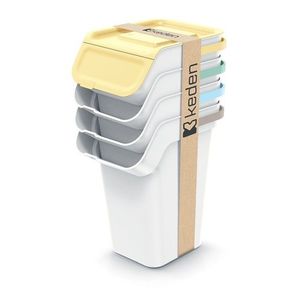 Sada 4 odpadkových košů KADDI s filtrem 4 x 25 L popelavě šedá vyobraziť