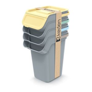 Sada 4 odpadkových košů KADDI s filtrem 4 x 25 L světle šedá vyobraziť