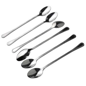 Sada 6 ks lžiček na latté CHAMILE 20 cm stříbrná vyobraziť