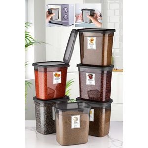 Sada 6 ks potravinových boxů BONNIE antracitová vyobraziť