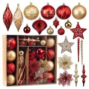 Sada 70 ks vánočních baněk MARIEN červená/zlatá vyobraziť