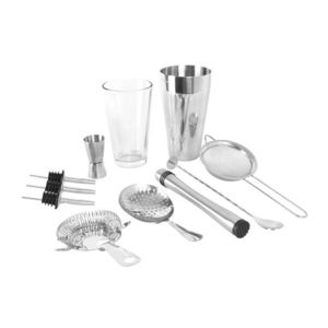 Sada barmanských doplnkov Boston strieborná vyobraziť