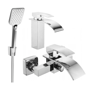 Sada batérií MEXEN ARIES IX umývadlová batéria + vaňová batéria so sprchou chróm vyobraziť