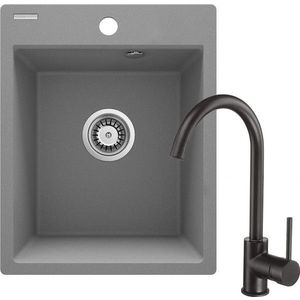 DEANTE DEANTE - Corio metalický šedý Granitový drez s batériou, 1miska ZRCBS103 vyobraziť