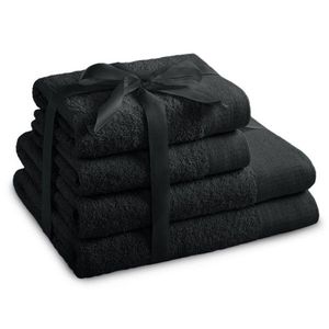 Sada bavlněných ručníků AmeliaHome AMARI sytě černá vyobraziť