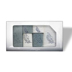 Sada bavlněných ručníků FINEZJA 6 ks krémovo-zelená vyobraziť