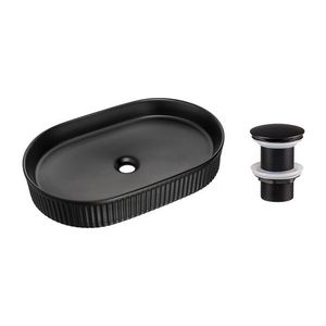 Sada keramického umyvadla s výpustí Beyond 3 56 cm černá vyobraziť