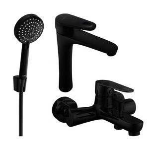 MEXEN/S - Kama R75 Set umývadlové a vaňové batérie s príslušenstvom, čierna 72513R75-70 vyobraziť