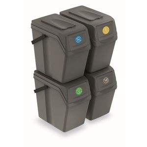 Sada košov na triedenie odpadu SORTERRA 4x25L sivý kameň vyobraziť