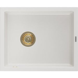 MEXEN/S MEXEN/S - Pedro granitový drez 1-miska 560 x 460 mm, biela, sifón zlatá 6508561000-20-G vyobraziť
