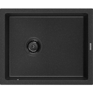 MEXEN/S MEXEN/S - Pedro granitový drez 1-miska 560 x 460 mm, čierna/strieborná metalík, sifón čierna 6508561000-73-B vyobraziť
